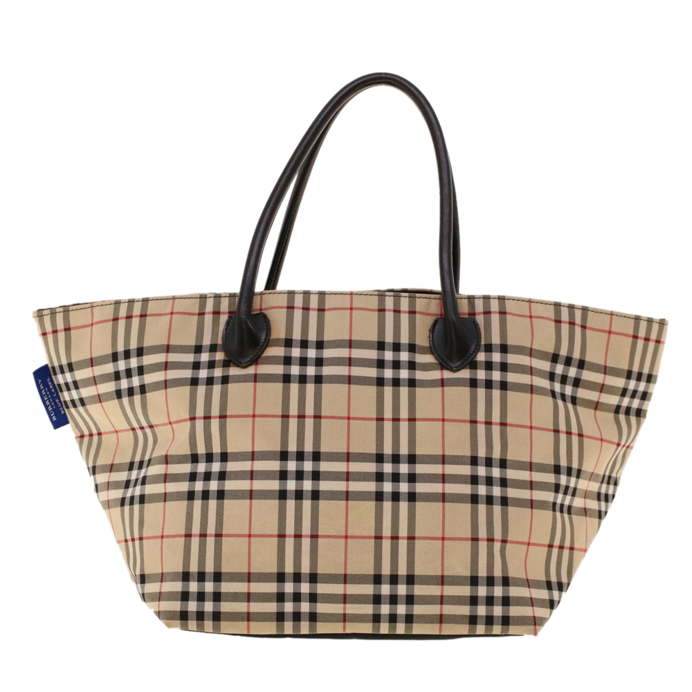 BURBERRY Nova Check Hand Bag Nylon Beige Auth ti1111 - Picture 2 of 16